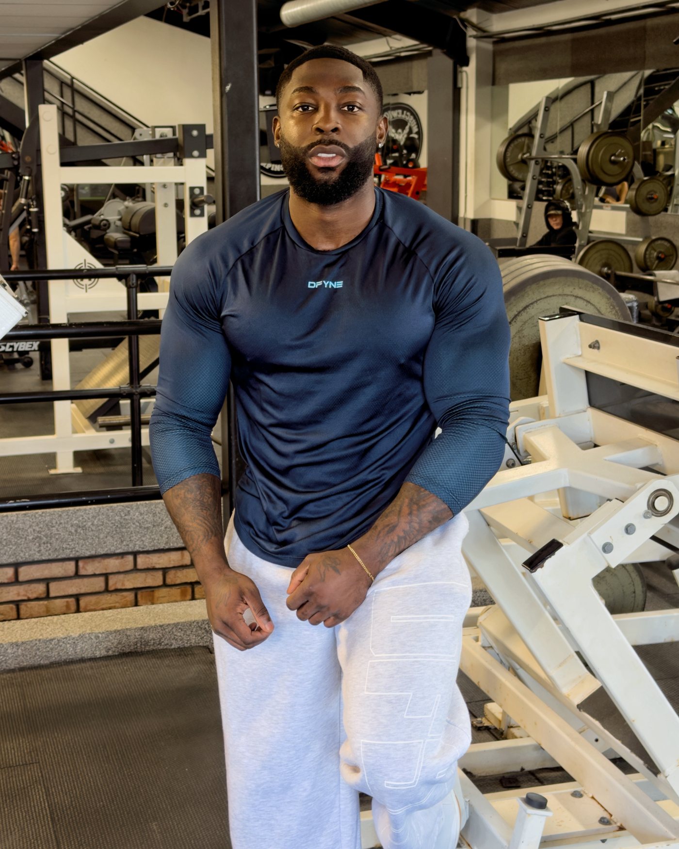 Dwayne Latinwo in the gym